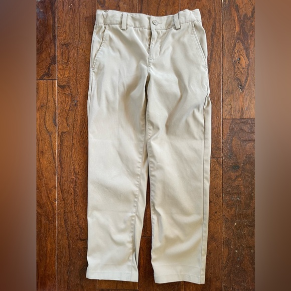 LANDS' END BOY'S IRON KNEE WRINKLE RESISTANT CHINO PANTS CLASSIC khaki - Picture 5 of 10